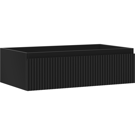 Mexen Rivel koupelnová skříňka pod umyvadlo 80 cm, 1 zásuvka, drážkovaná, černá mat - 91A20-08023-1-BF71