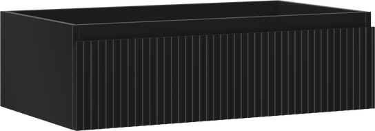 Mexen Rivel koupelnová skříňka pod umyvadlo 80 cm, 1 zásuvka, drážkovaná, černá mat - 91A20-08023-1-BF71