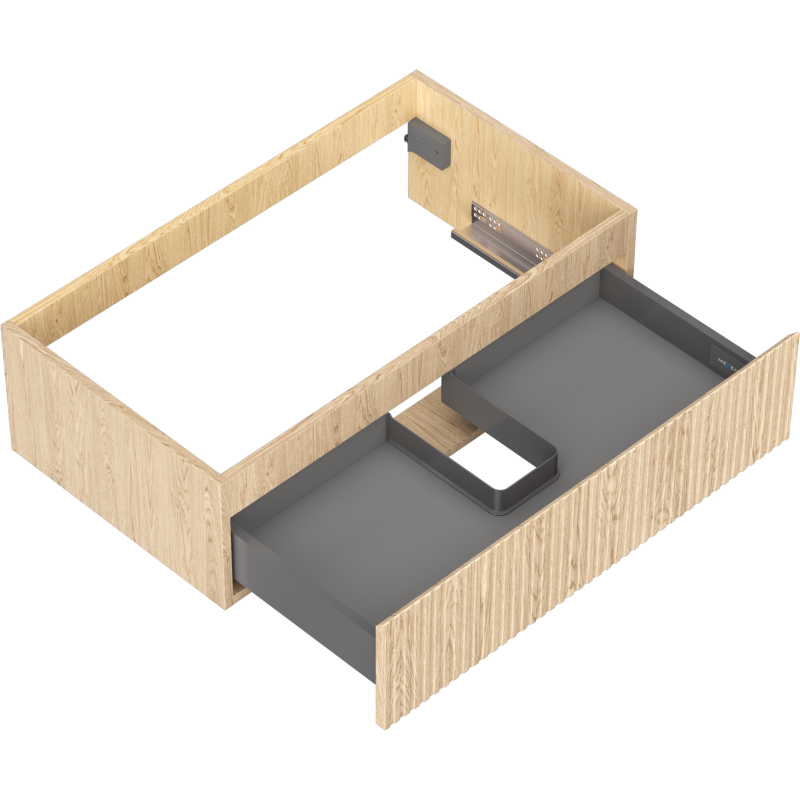 Mexen Rivel koupelnová skříňka pod umyvadlo 80 cm, 1 zásuvka, drážkovaná, dub - 91A20-08023-1-BF81