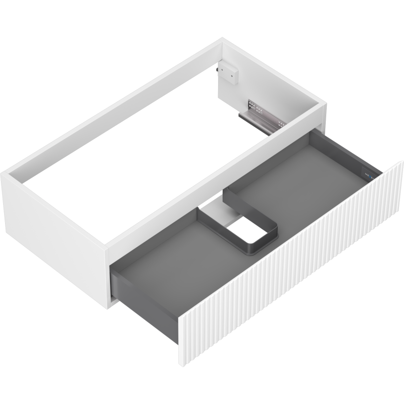 Mexen Rivel koupelnová skříňka pod umyvadlo 90 cm, 1 zásuvka, drážkovaná, bílá matná - 91A20-09023-1-BF01