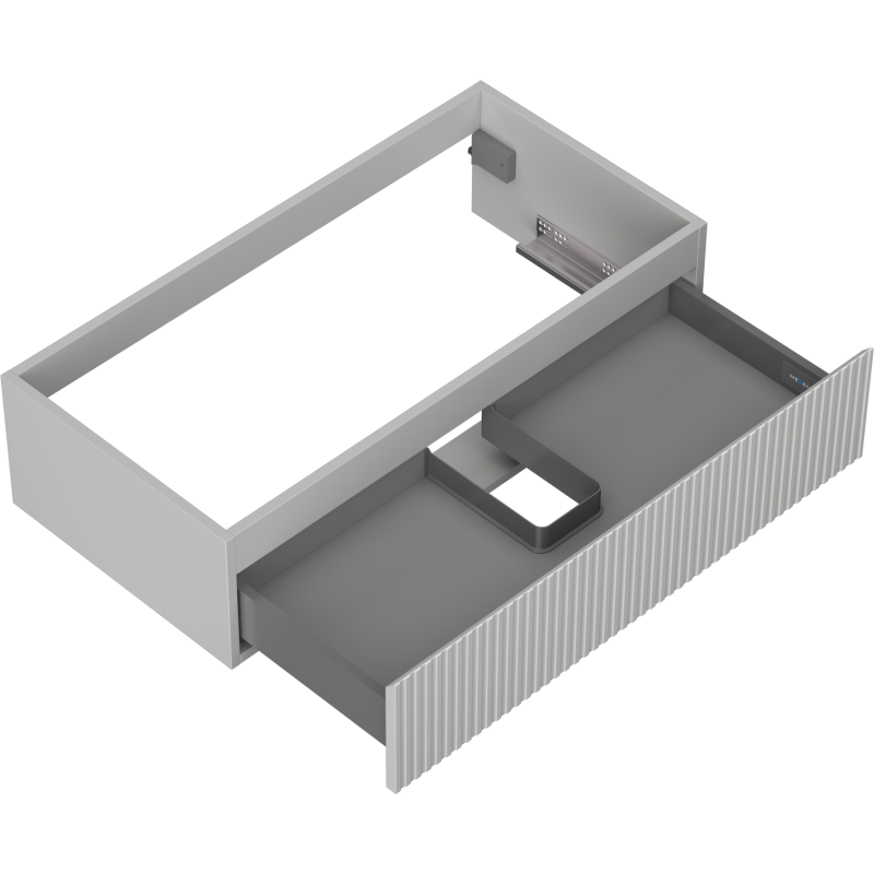 Mexen Rivel koupelnová skříňka pod umyvadlo 90 cm, 1 zásuvka, drážkovaná, šedá mat - 91A20-09023-1-BF62