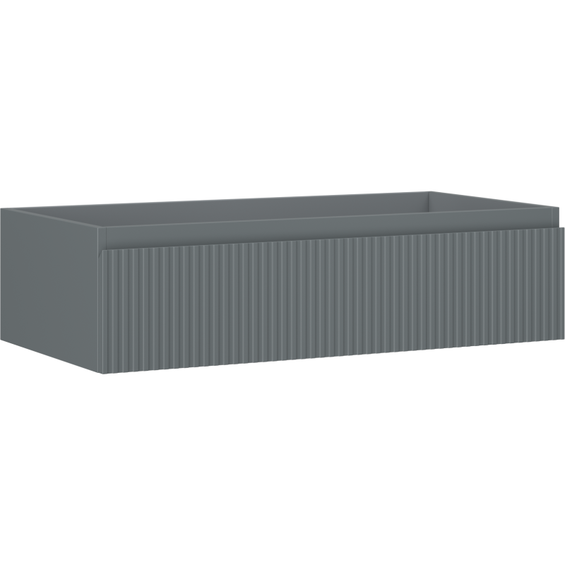 Mexen Rivel koupelnová skříňka pod umyvadlo 90 cm, 1 zásuvka, drážkovaná, grafit mat - 91A20-09023-1-BF66