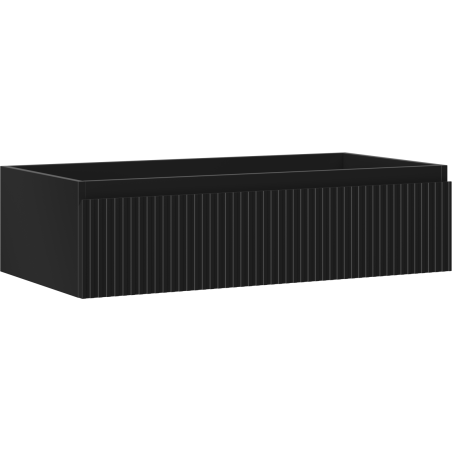 Mexen Rivel skříňka do koupelny pod umyvadlo 90 cm, 1 zásuvka, drážkovaná, černá mat - 91A20-09023-1-BF71
