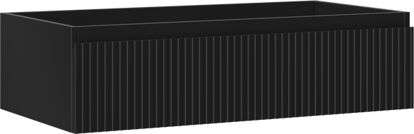 Mexen Rivel skříňka do koupelny pod umyvadlo 90 cm, 1 zásuvka, drážkovaná, černá mat - 91A20-09023-1-BF71