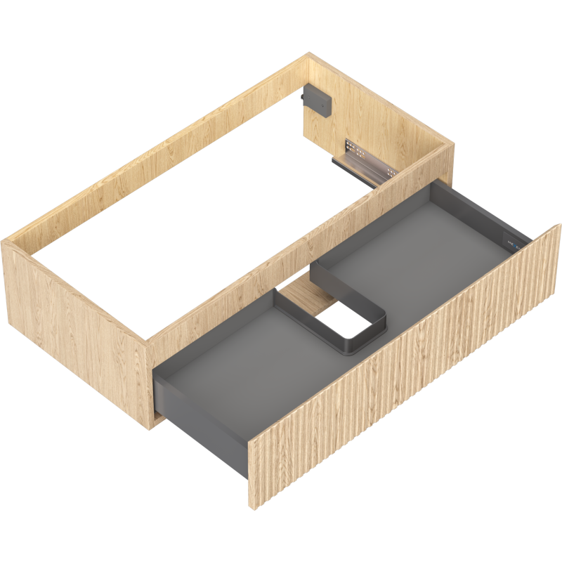 Mexen Rivel koupelnová skříňka pod umyvadlo 90 cm, 1 zásuvka, drážkovaná, dub - 91A20-09023-1-BF81