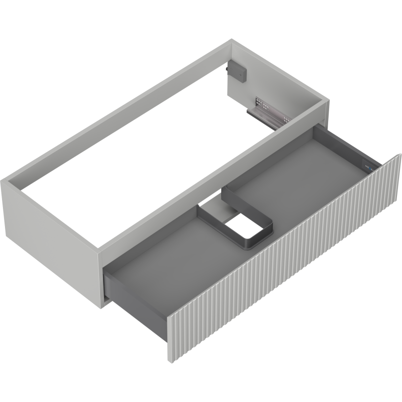Mexen Rivel koupelnová skříňka pod umyvadlo 100 cm, 1 zásuvka, vroubkovaná, šedá mat - 91A20-10023-1-BF62