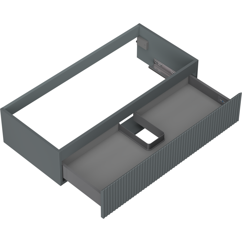 Mexen Rivel koupelnová skříňka pod umyvadlo 100 cm, 1 zásuvka, drážkovaná, grafit mat - 91A20-10023-1-BF66