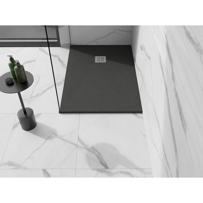 Mexen Stone+ obdélníkový kompozitní sprchový kout 130 x 80 cm, antracit - 44718013