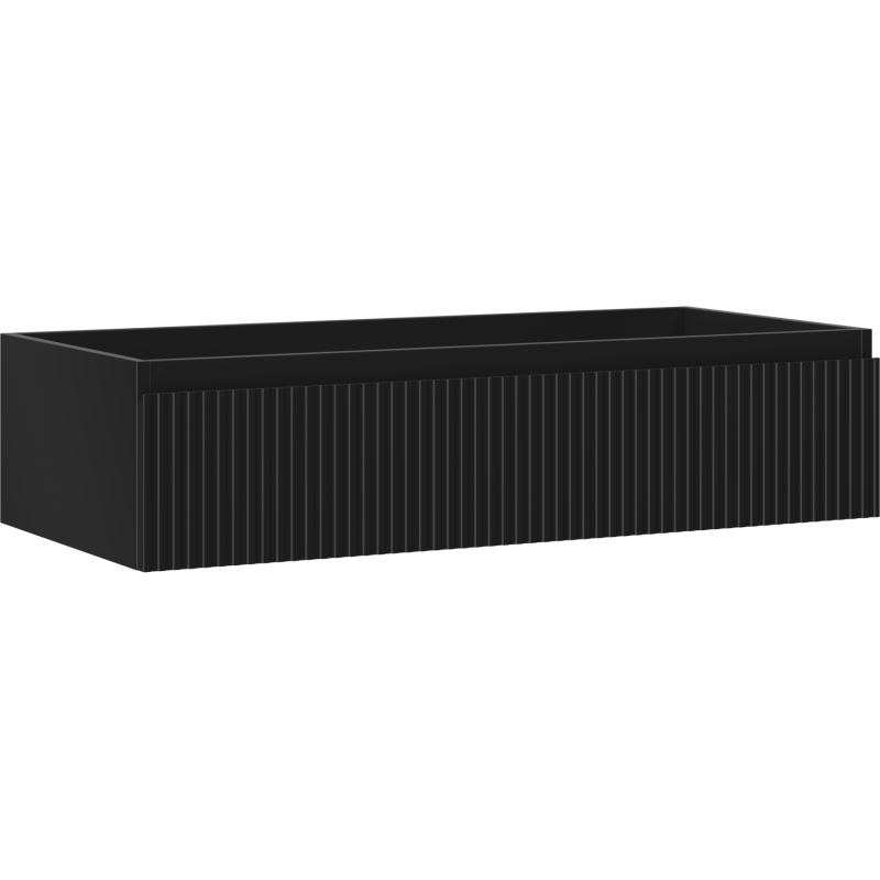 Mexen Rivel koupelnová skříňka pod umyvadlo 100 cm, 1 zásuvka, drážkovaná, černá matná - 91A20-10023-1-BF71