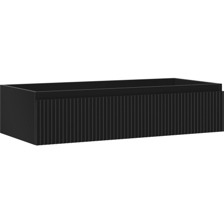 Mexen Rivel koupelnová skříňka pod umyvadlo 100 cm, 1 zásuvka, drážkovaná, černá matná - 91A20-10023-1-BF71