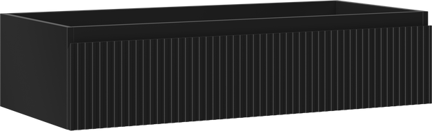 Mexen Rivel koupelnová skříňka pod umyvadlo 100 cm, 1 zásuvka, drážkovaná, černá matná - 91A20-10023-1-BF71