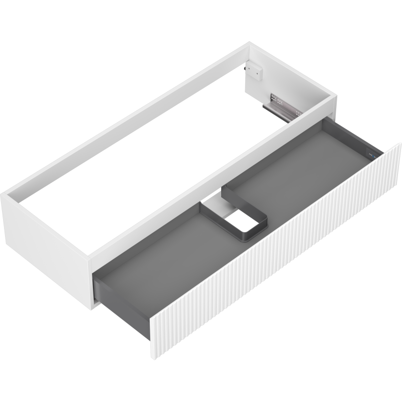 Mexen Rivel koupelnová skříňka pod umyvadlo 120 cm, 1 zásuvka, rýhovaná, bílá mat - 91A20-12023-1-BF01