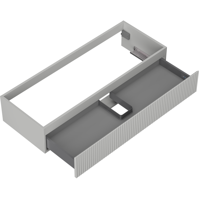Mexen Rivel koupelnová skříňka pod umyvadlo 120 cm, 1 zásuvka, rýhovaná, šedá matná - 91A20-12023-1-BF62
