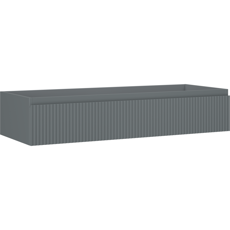 Mexen Rivel koupelnová skříňka pod umyvadlo 120 cm, 1 zásuvka, rýhovaná, šedá mat - 91A20-12023-1-BF66
