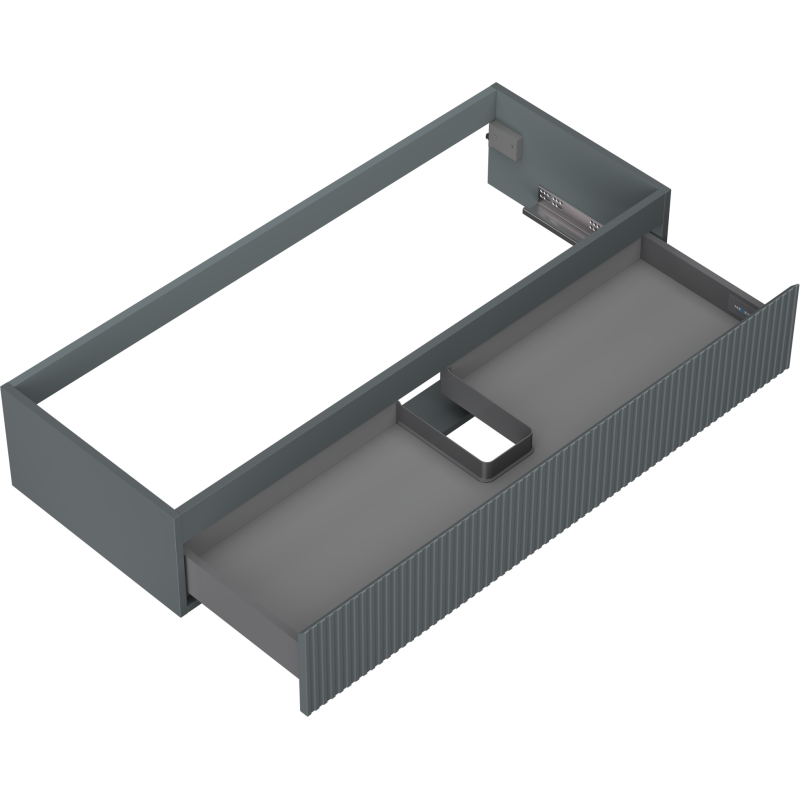 Mexen Rivel koupelnová skříňka pod umyvadlo 120 cm, 1 zásuvka, rýhovaná, šedá mat - 91A20-12023-1-BF66