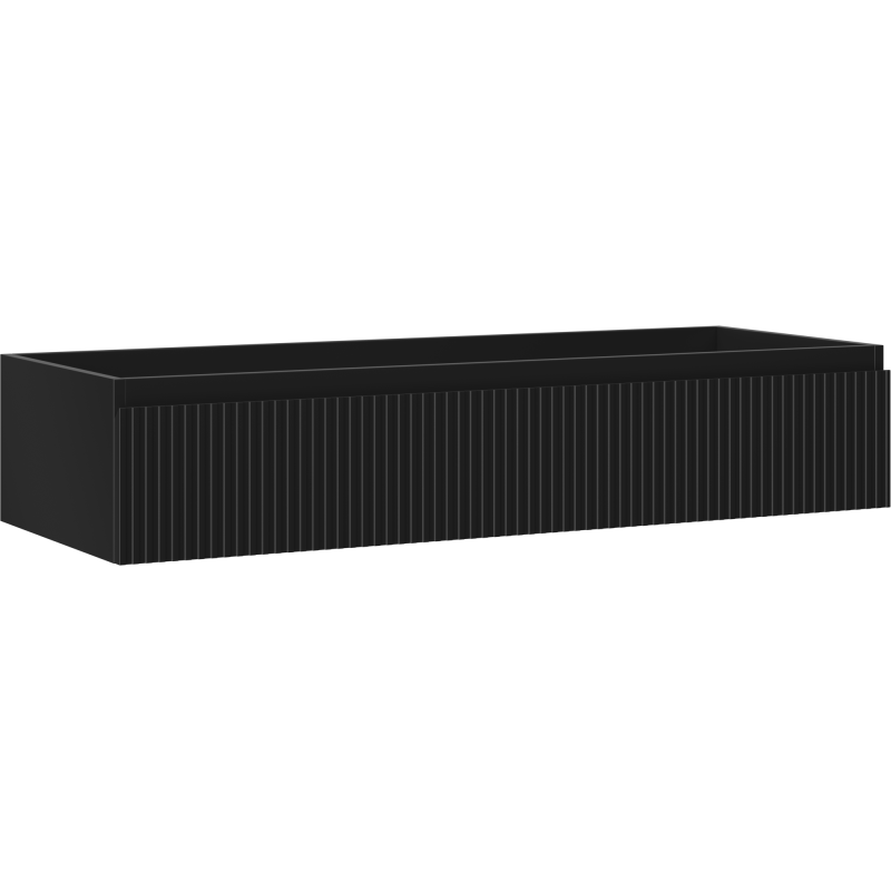 Mexen Rivel koupelnová skříňka pod umyvadlo 120 cm, 1 zásuvka, drážkovaná, černá mat - 91A20-12023-1-BF71