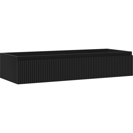 Mexen Rivel koupelnová skříňka pod umyvadlo 120 cm, 1 zásuvka, drážkovaná, černá mat - 91A20-12023-1-BF71