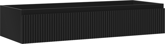 Mexen Rivel koupelnová skříňka pod umyvadlo 120 cm, 1 zásuvka, drážkovaná, černá mat - 91A20-12023-1-BF71