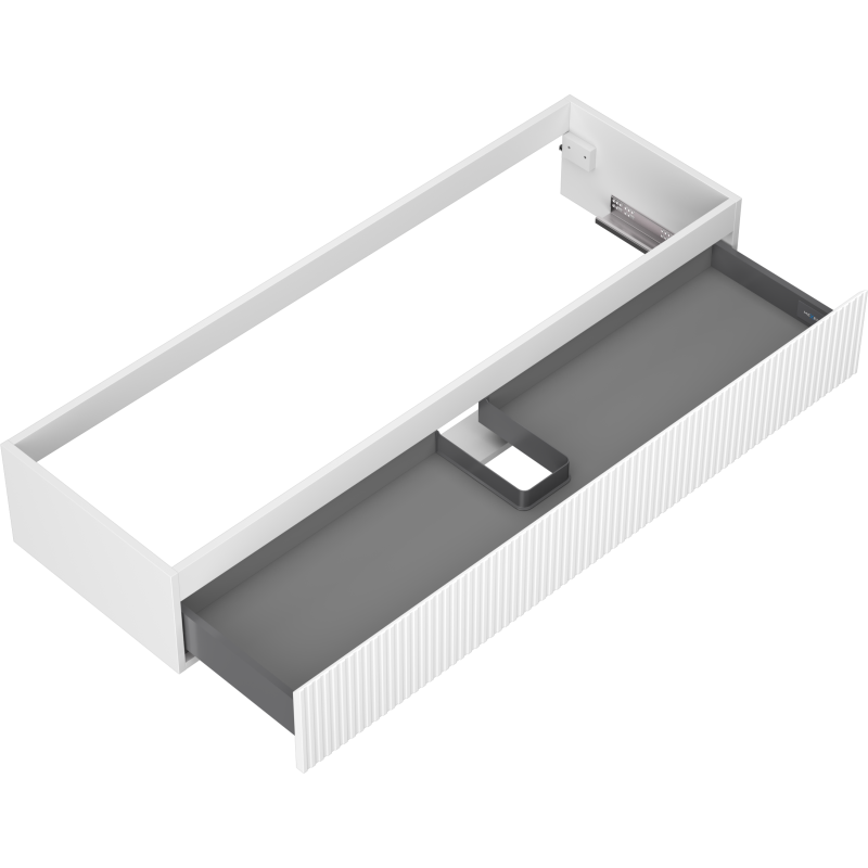 Mexen Rivel koupelnová skříňka pod umyvadlo 140 cm, 1 zásuvka, drážkovaná, bílá matná - 91A20-14023-1-BF01