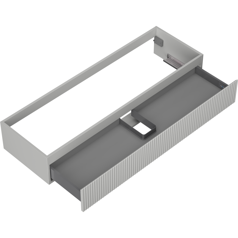 Mexen Rivel koupelnová skříňka pod umyvadlo 140 cm, 1 zásuvka, drážkovaná, šedá mat - 91A20-14023-1-BF62