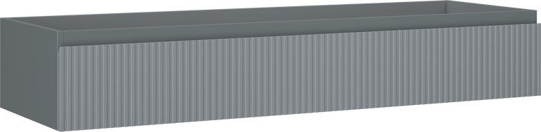 Mexen Rivel koupelnová skříňka pod umyvadlo 140 cm, 1 zásuvka, drážkovaná, grafit mat - 91A20-14023-1-BF66