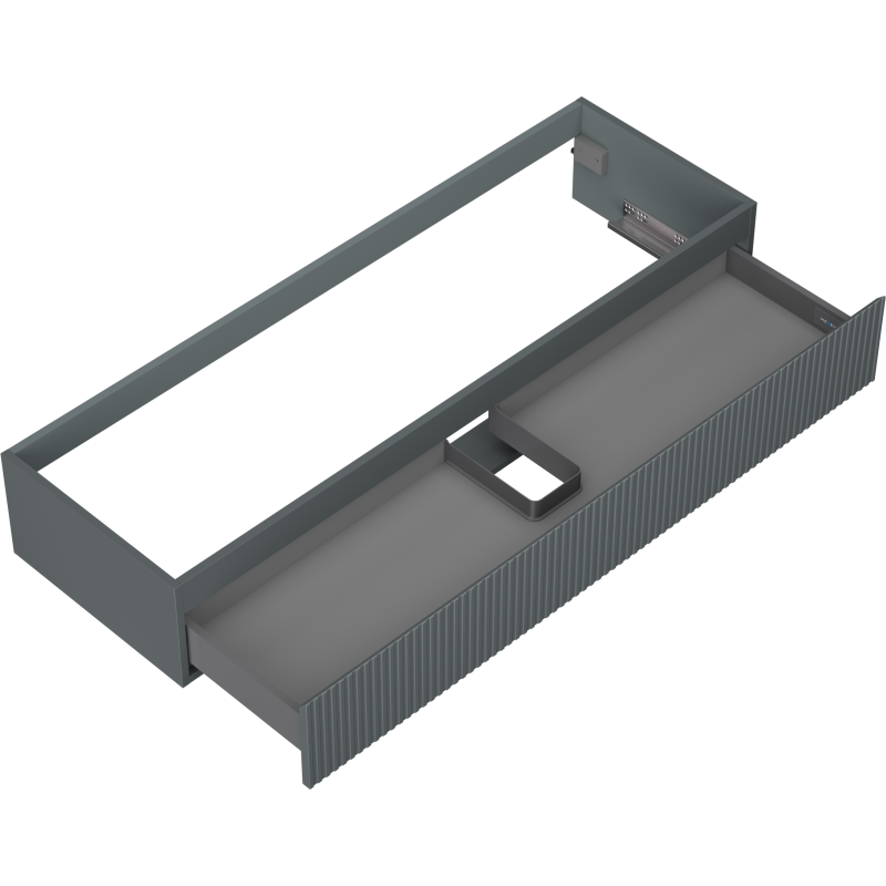 Mexen Rivel koupelnová skříňka pod umyvadlo 140 cm, 1 zásuvka, drážkovaná, grafit mat - 91A20-14023-1-BF66