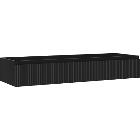 Mexen Rivel koupelnová skříňka pod umyvadlo 140 cm, 1 zásuvka, drážkovaná, černá mat - 91A20-14023-1-BF71