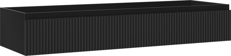 Mexen Rivel koupelnová skříňka pod umyvadlo 140 cm, 1 zásuvka, drážkovaná, černá mat - 91A20-14023-1-BF71