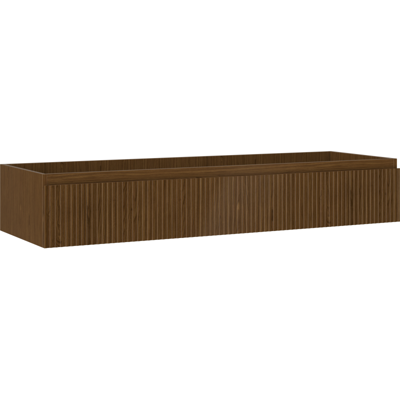 Mexen Rivel koupelnová skříňka pod umyvadlo 140 cm, 1 zásuvka, rýhovaná, ořech - 91A20-14023-1-BF86