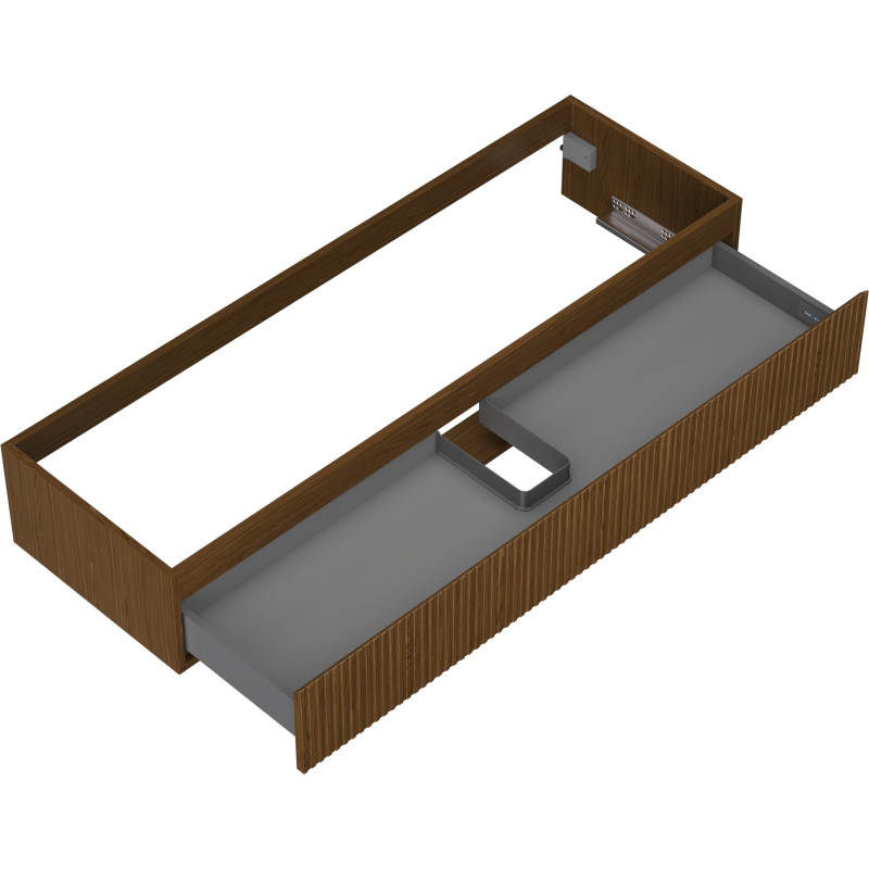 Mexen Rivel koupelnová skříňka pod umyvadlo 140 cm, 1 zásuvka, rýhovaná, ořech - 91A20-14023-1-BF86