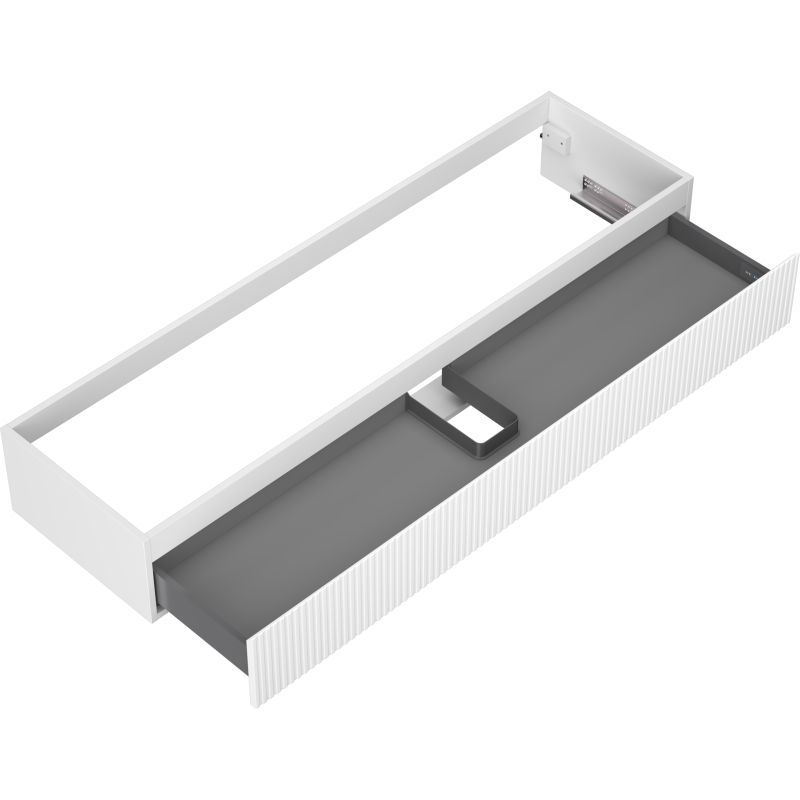 Mexen Rivel koupelnová skříňka pod umyvadlo 160 cm, 1 zásuvka, rýhovaná, bílá mat - 91A20-16023-1-BF01