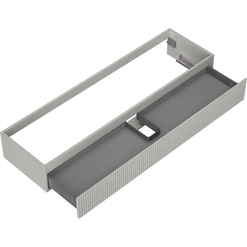 Mexen Rivel koupelnová skříňka pod umyvadlo 160 cm, 1 zásuvka, drážkovaná, šedá matná - 91A20-16023-1-BF62