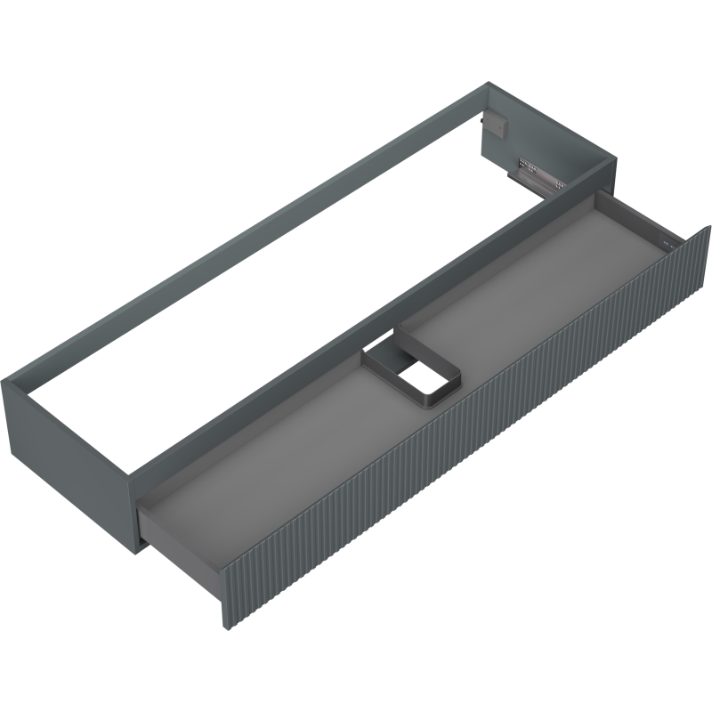 Mexen Rivel koupelnová skříňka pod umyvadlo 160 cm, 1 zásuvka, drážkovaná, grafit mat - 91A20-16023-1-BF66