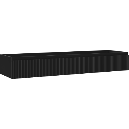Mexen Rivel koupelnová skříňka pod umyvadlo 160 cm, 1 zásuvka, rýhovaná, černá matná - 91A20-16023-1-BF71