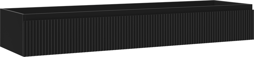 Mexen Rivel koupelnová skříňka pod umyvadlo 160 cm, 1 zásuvka, rýhovaná, černá matná - 91A20-16023-1-BF71