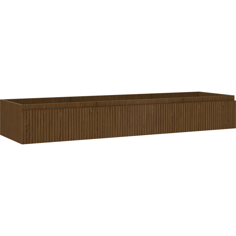 Mexen Rivel koupelnová skříňka pod umyvadlo 160 cm, 1 zásuvka, rýhovaná, ořech - 91A20-16023-1-BF86