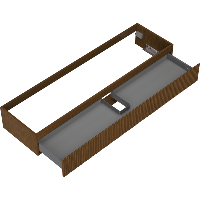 Mexen Rivel koupelnová skříňka pod umyvadlo 160 cm, 1 zásuvka, rýhovaná, ořech - 91A20-16023-1-BF86