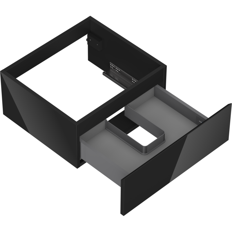 Mexen Orio koupelnová skříňka pod umyvadlo 50 cm, 1 zásuvka, černý lesk - 91A10-05023-1-BF70