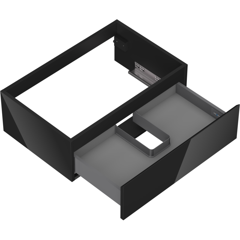 Mexen Orio koupelnová skříňka pod umyvadlo 70 cm, 1 zásuvka, černý lesk - 91A10-07023-1-BF70