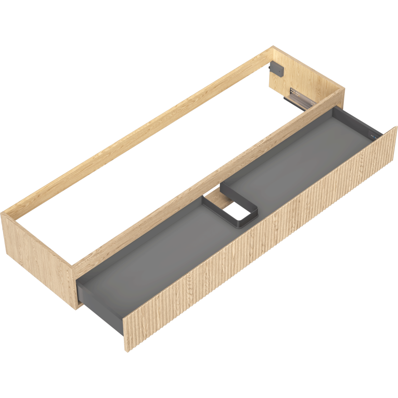 Mexen Rivel koupelnová skříňka pod umyvadlo 160 cm, 1 zásuvka, rýhovaná, dub - 91A20-16023-1-BF81