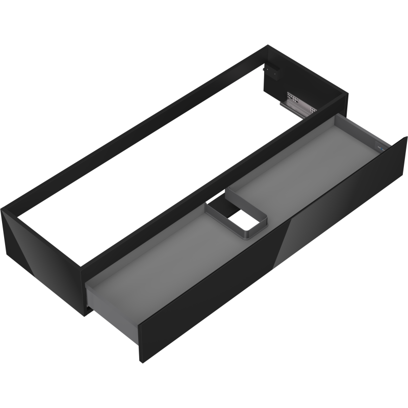 Mexen Orio koupelnová skříňka pod umyvadlo 140 cm, 1 zásuvka, černý lesk - 91A10-14023-1-BF70