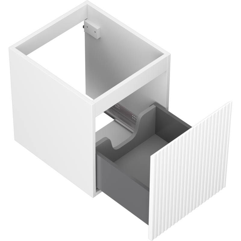 Mexen Rivel koupelnová skříňka pod umyvadlo 40 cm, 1 zásuvka, drážkovaná, bílá mat - 91A20-04047-1-BF01