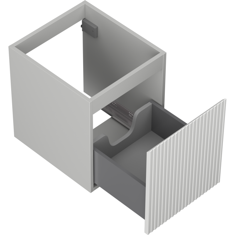 Mexen Rivel koupelnová skříňka pod umyvadlo 40 cm, 1 zásuvka, rýhovaná, šedá mat - 91A20-04047-1-BF62