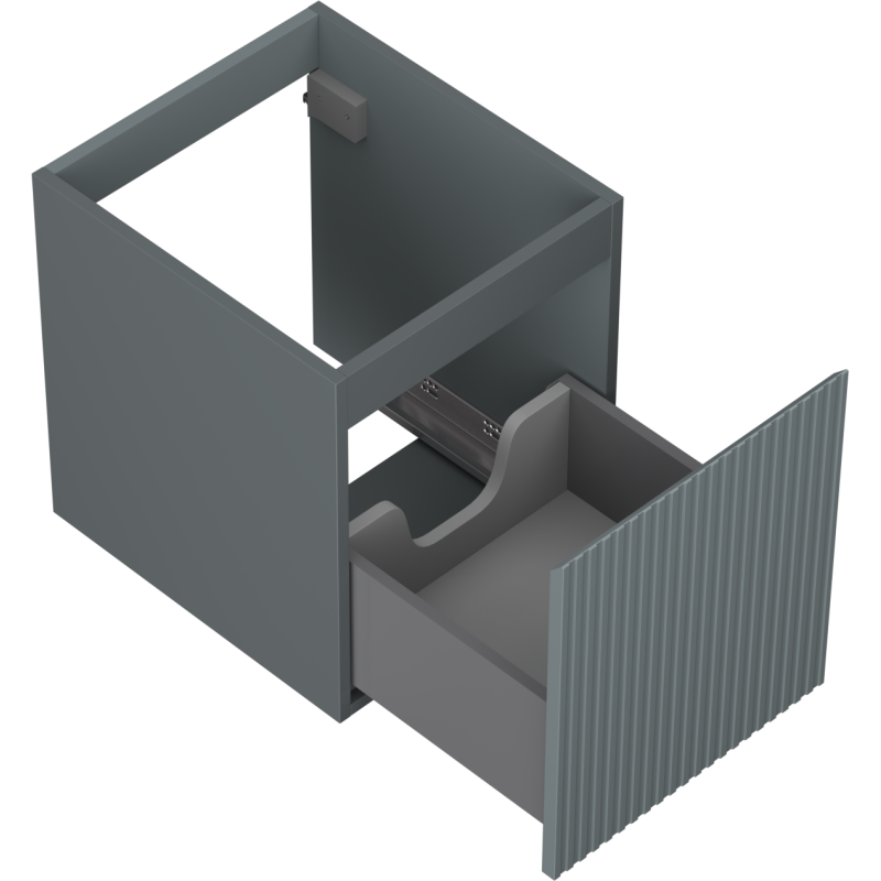Mexen Rivel koupelnová skříňka pod umyvadlo 40 cm, 1 zásuvka, rýhovaná, šedá mat - 91A20-04047-1-BF66
