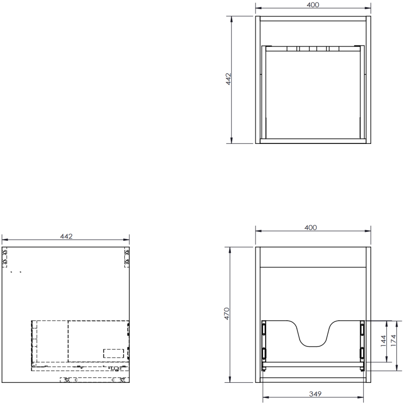 Mexen Rivel koupelnová skříňka pod umyvadlo 40 cm, 1 zásuvka, drážkovaná, ořech - 91A20-04047-1-BF86