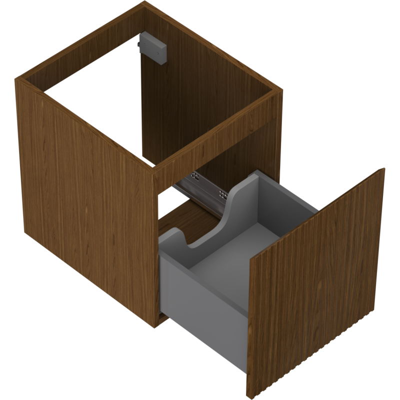 Mexen Rivel koupelnová skříňka pod umyvadlo 40 cm, 1 zásuvka, drážkovaná, ořech - 91A20-04047-1-BF86