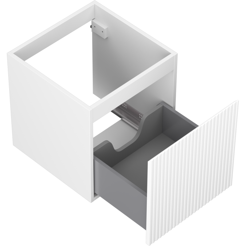 Mexen Rivel koupelnová skříňka pod umyvadlo 45 cm, 1 zásuvka, drážkovaná, bílá mat - 91A20-04547-1-BF01