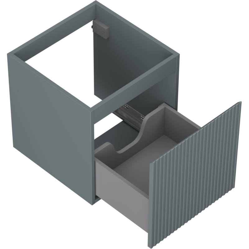 Mexen Rivel koupelnová skříňka pod umyvadlo 45 cm, 1 zásuvka, drážkovaná, grafit mat - 91A20-04547-1-BF66