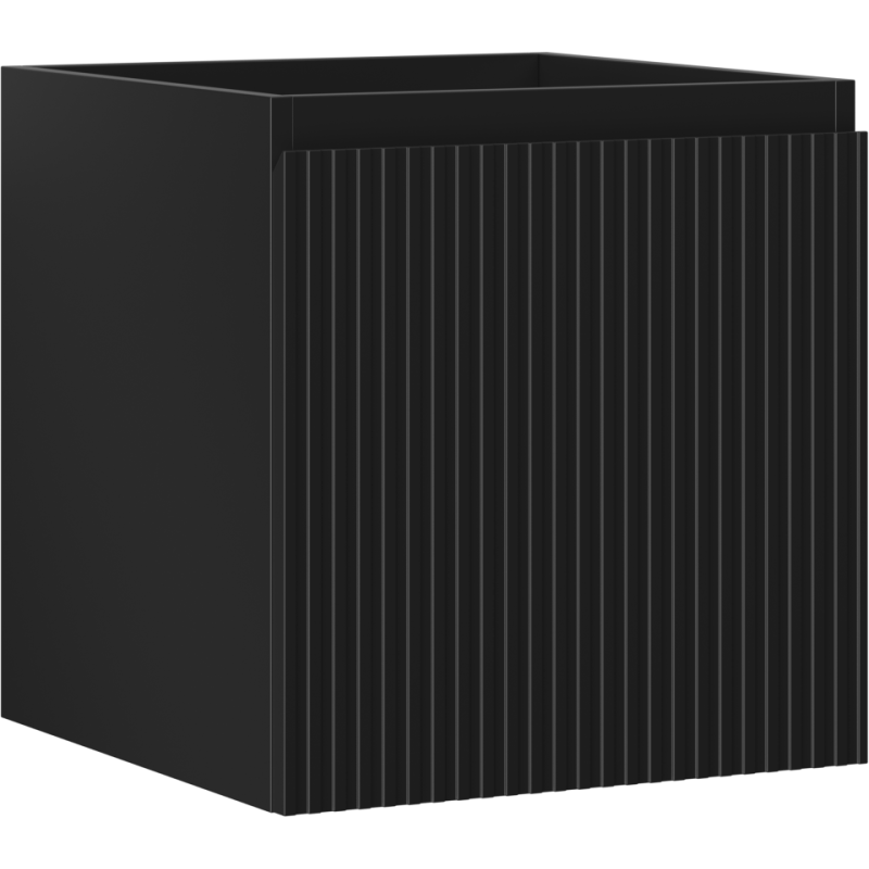 Mexen Rivel koupelnová skříňka pod umyvadlo 45 cm, 1 zásuvka, drážkovaná, černá mat - 91A20-04547-1-BF71