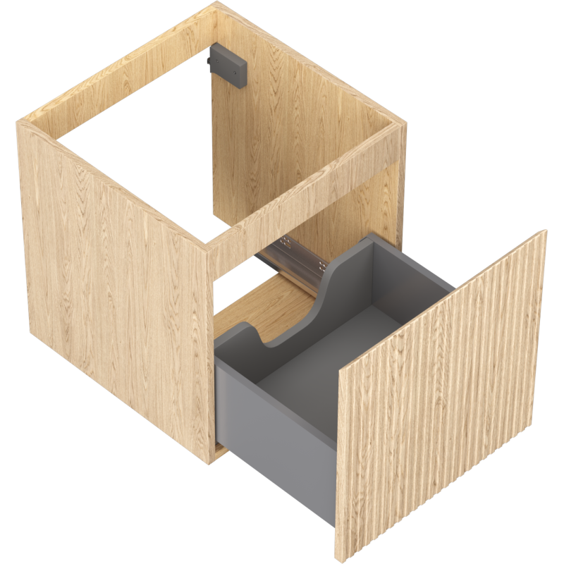 Mexen Rivel koupelnová skříňka pod umyvadlo 45 cm, 1 zásuvka, drážkovaná, dub - 91A20-04547-1-BF81